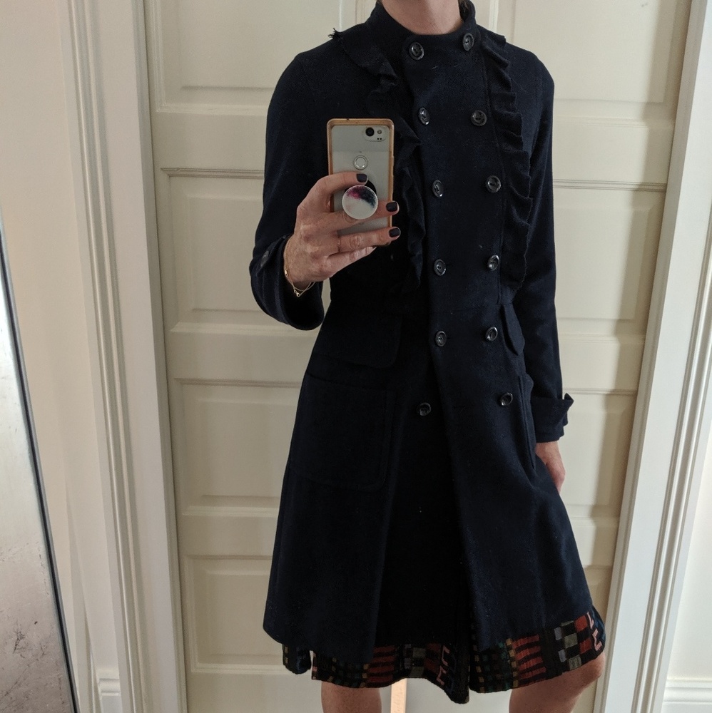a.cheng navy wool coat